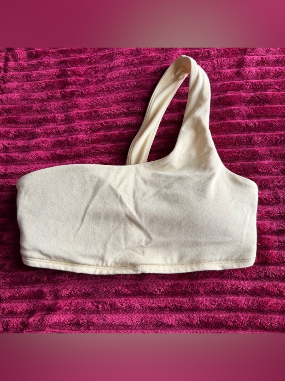 Alo One-Shoulder Yellow Padded Sports Bra